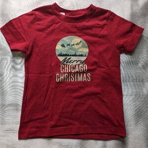 Toddler Christmas T-shirt. Size 2T. Red.Port and Company